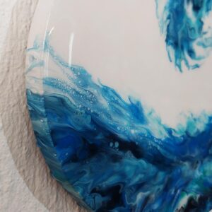 Ocean Wave (resined) - Original Fluid Art Dutch Pour by Traci Scerri