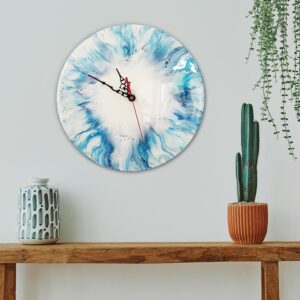 Vinyl Record Clock - Original Fluid Art Dutch Pour by Traci Scerri