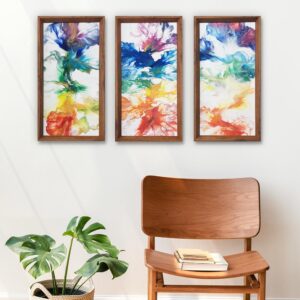 Chakra Rainbow Dutch Pour (Framed) - Original Fluid Art by Traci Scerri