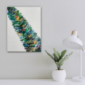 Feather Dutch Pour - Original Fluid Art by Traci Scerri