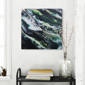 Viridian Storm - Fluid Art Pearl Pour by Traci Scerri