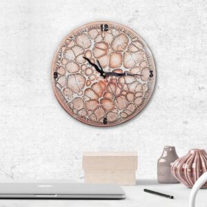 Earthy Clock - Original Fluid Art Pearl Pour by Traci Scerri